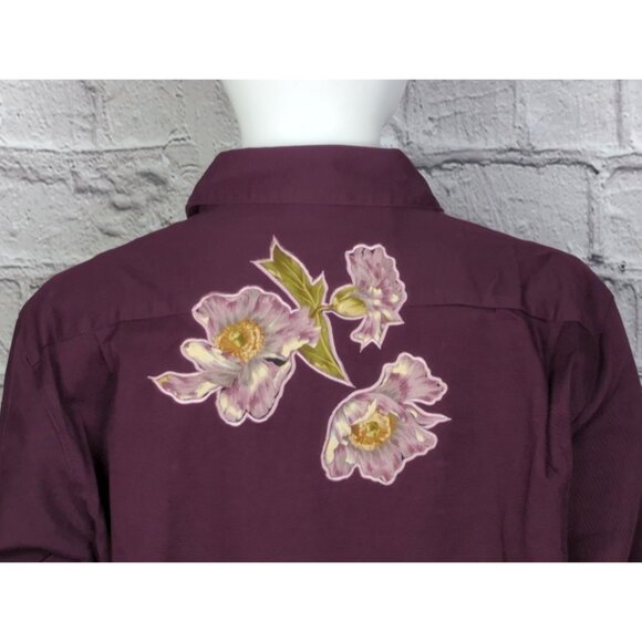 Vtg. Quacker Factory Womens S Floral Embroidered Button-Up Shirt S 100% Cotton - Picture 7 of 11